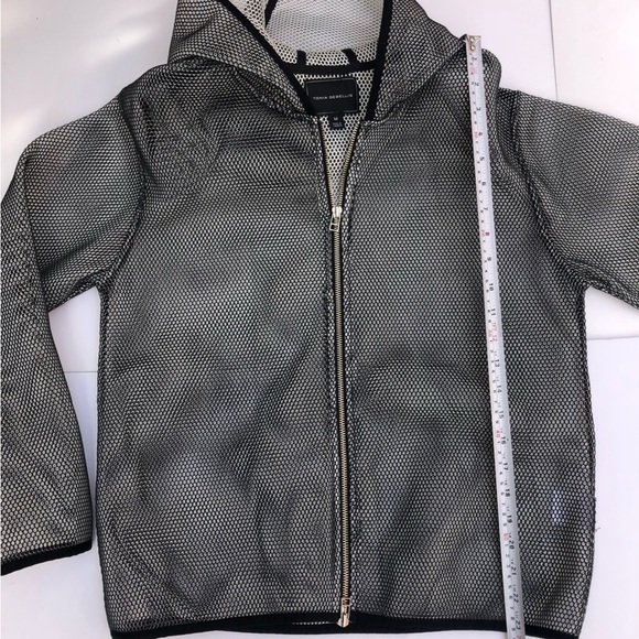 Tonia Debellis silver grey net jacket with hood size M - Picture 5 of 13